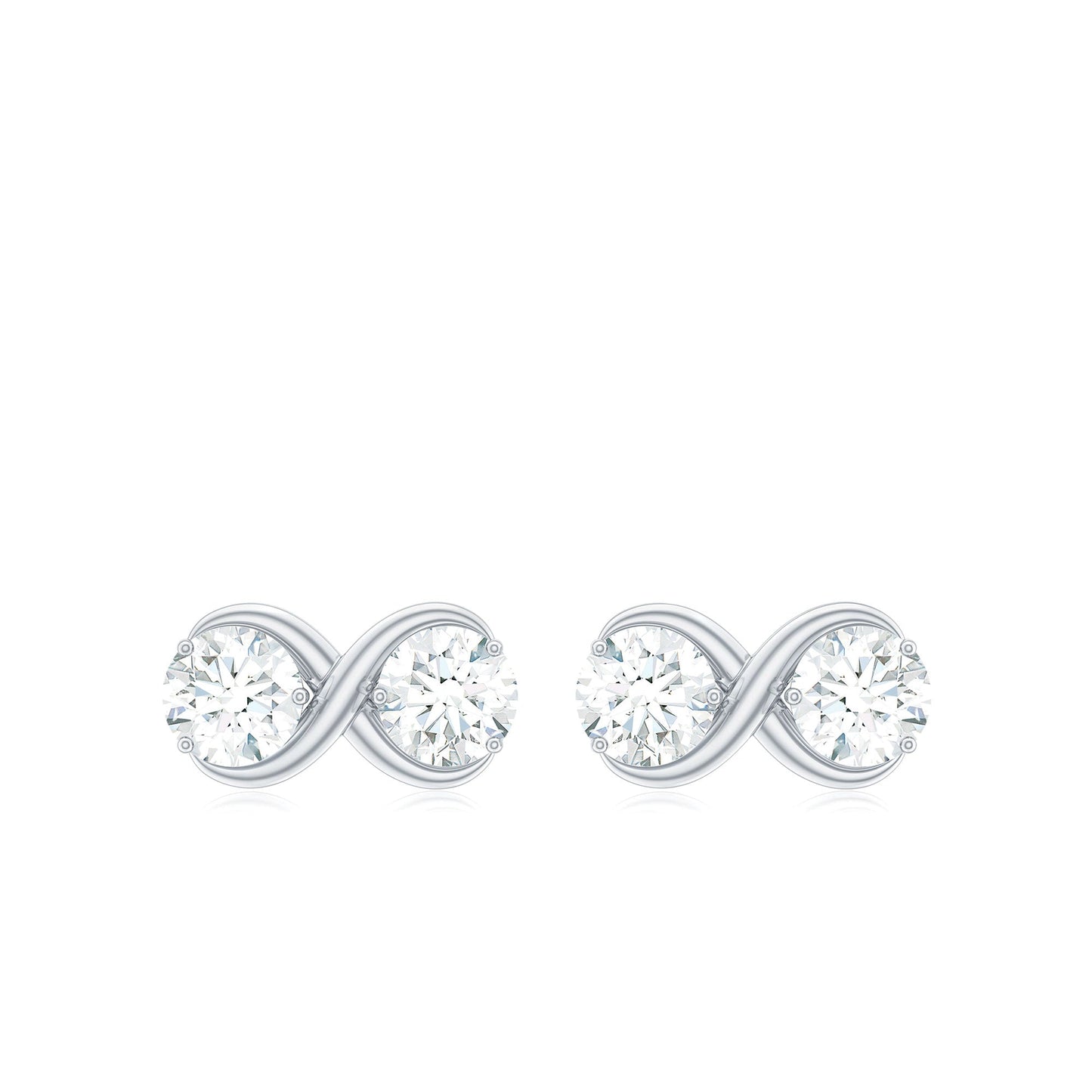 Certified Moissanite Infinity Stud Earrings