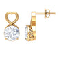 1.9 Carat Round Shape Solitaire Moissanite Heart Stud Earrings
