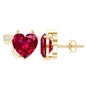 Certified Lab Grown Ruby Devil Heart Earrings
