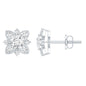 Certified Moissanite Floral Stud Earrings