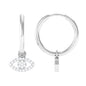 Natural Diamond Evil Eye Drop Hoop Earrings