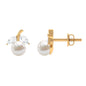 4 Carat Freshwater Pearl and Diamond Fruit Stud Earrings