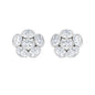 Oval Shaped Diamond Cluster Stud Earrings