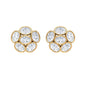 Oval Shaped Diamond Cluster Stud Earrings