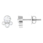 Bezel Set Real Diamond Cluster Stud Earrings with Screw Back