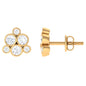 Bezel Set Diamond Cluster Stud Earrings