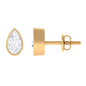 Pear Cut Natural Diamond Solitaire Stud Earrings