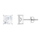 Natural Princess Cut Diamond Stud Earrings with Certificate