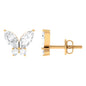 Natural Diamond Butterfly Stud Earrings with Certificate