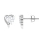 Certified Natural Diamond Heart Earrings with Screw Back