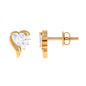 Certified Natural Diamond Heart Earrings with Screw Back