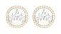 Natural Diamond Big Stud Earrings with Screw Back