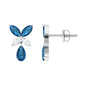 London Blue Topaz and Diamond Flower Drop Earrings
