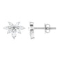 Marquise Cut Real Diamond Cluster Flower Stud Earrings