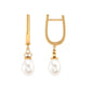Cultured Freshwater Pearl Diamond Dangle Drop Earrings