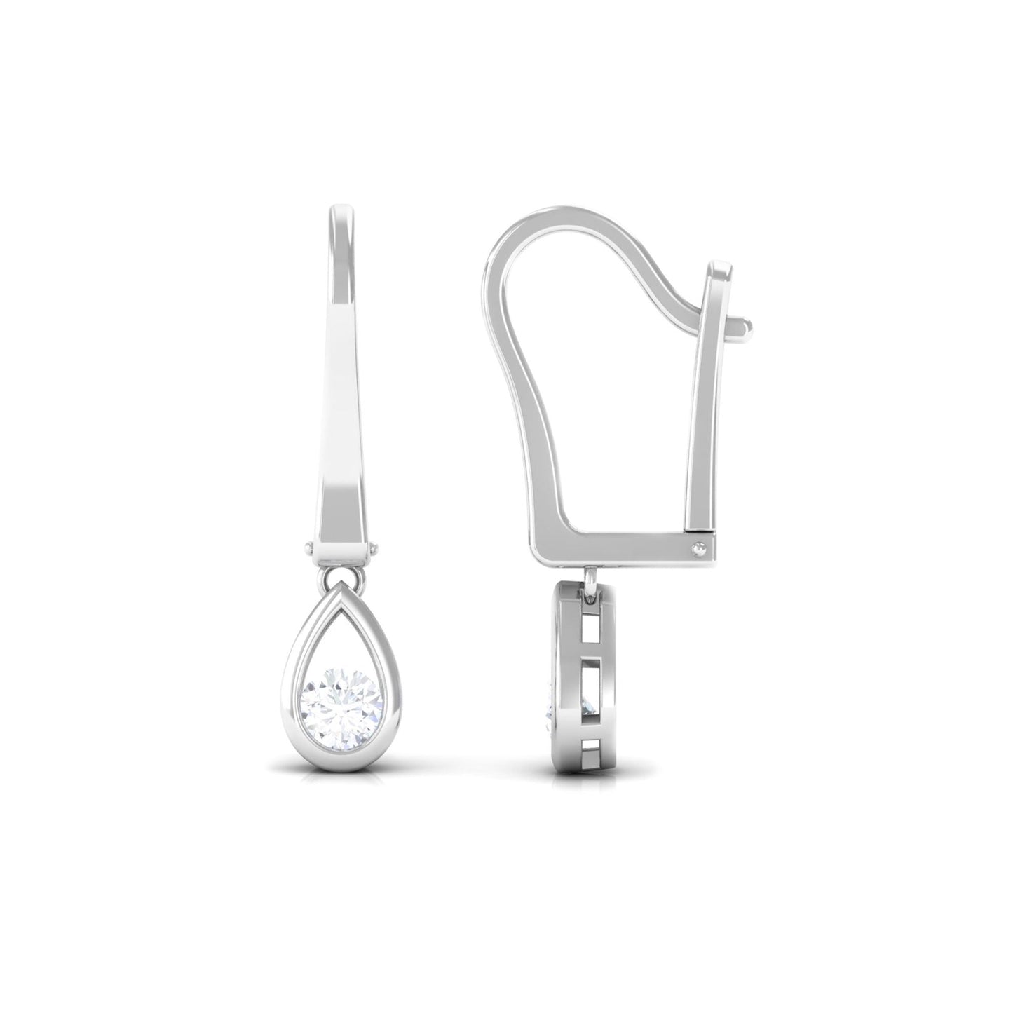 0.5 Carat Genuine Diamond Teardrop Hoop Earrings