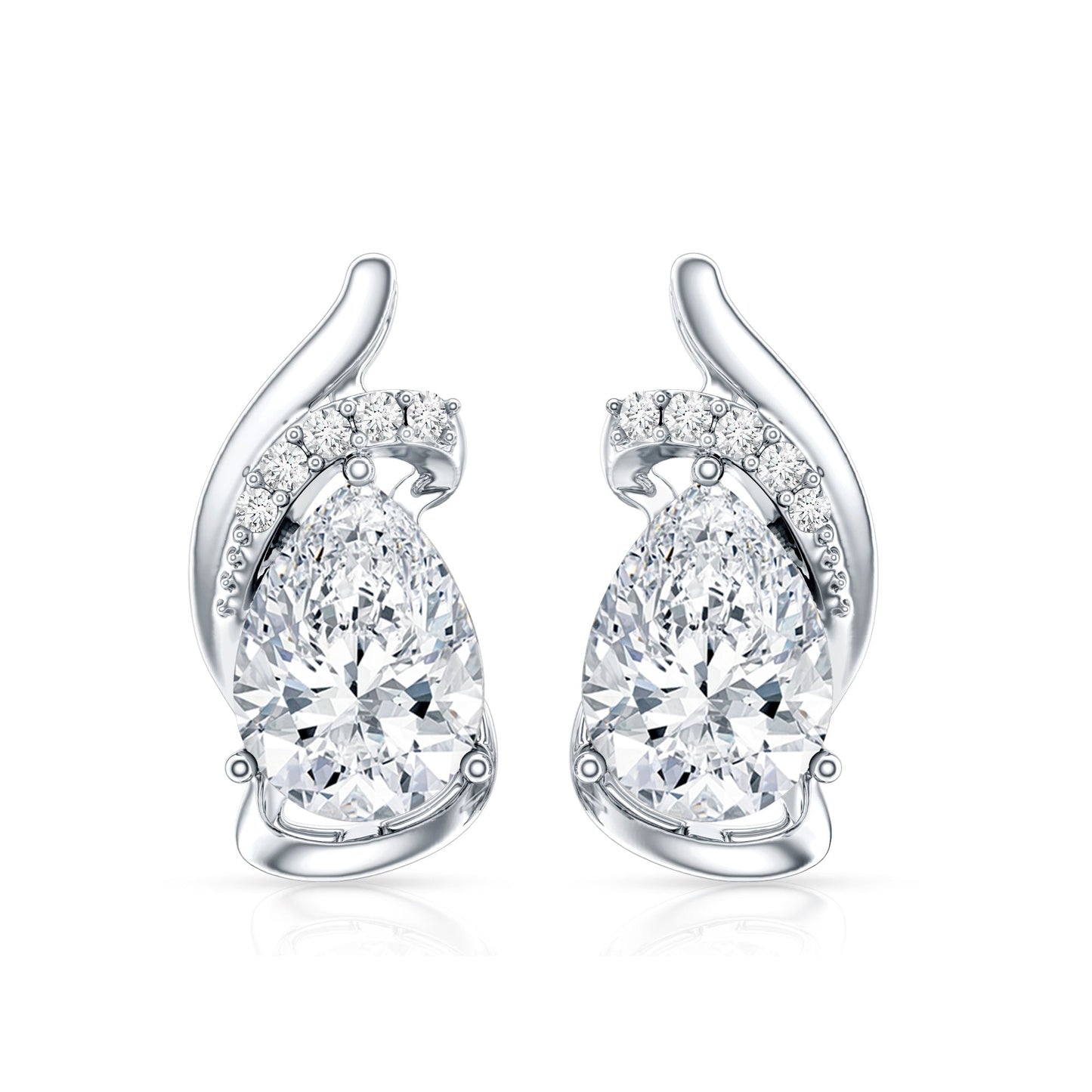1.3 Carat Certified Lab Grown Diamond Teardrop Stud Earrings