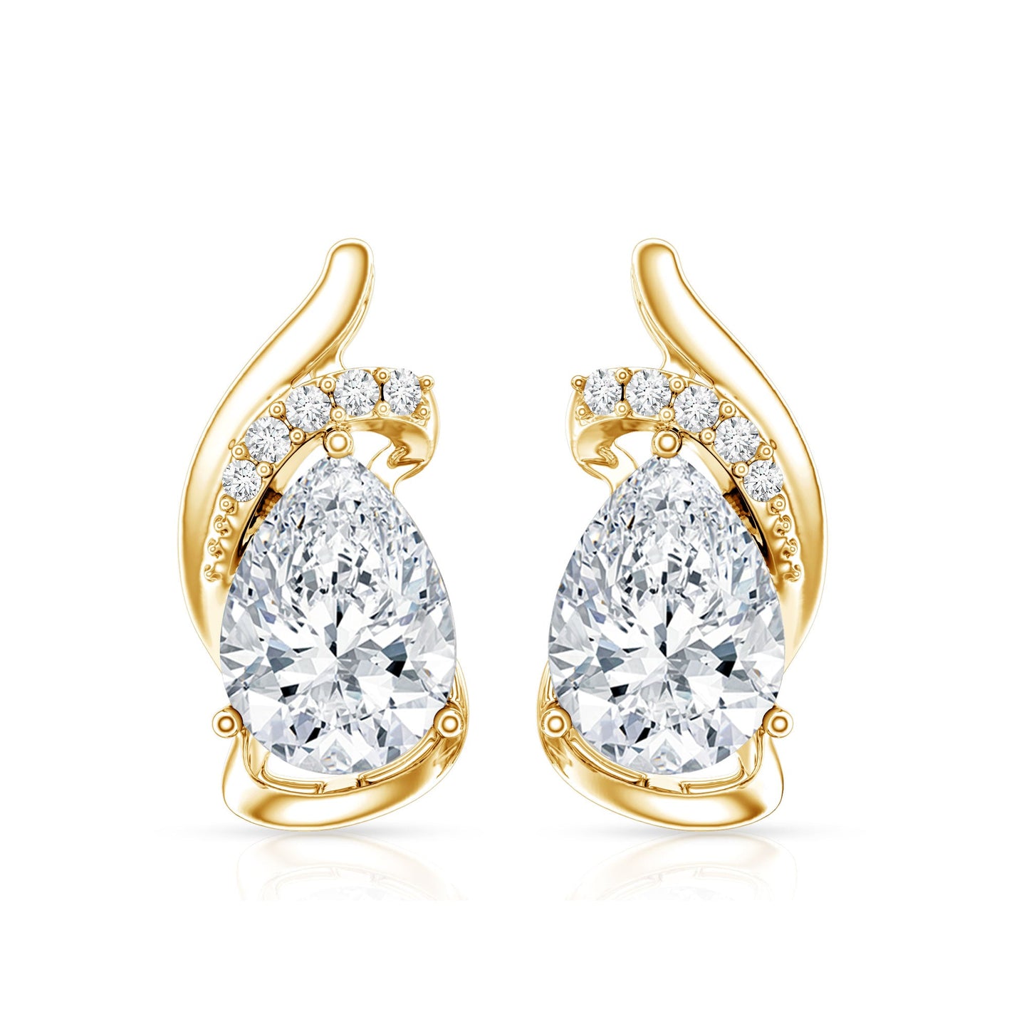 1.3 Carat Certified Lab Grown Diamond Teardrop Stud Earrings
