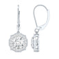 Certified Lab Grown Diamond Flower Art Deco Drop Earrings