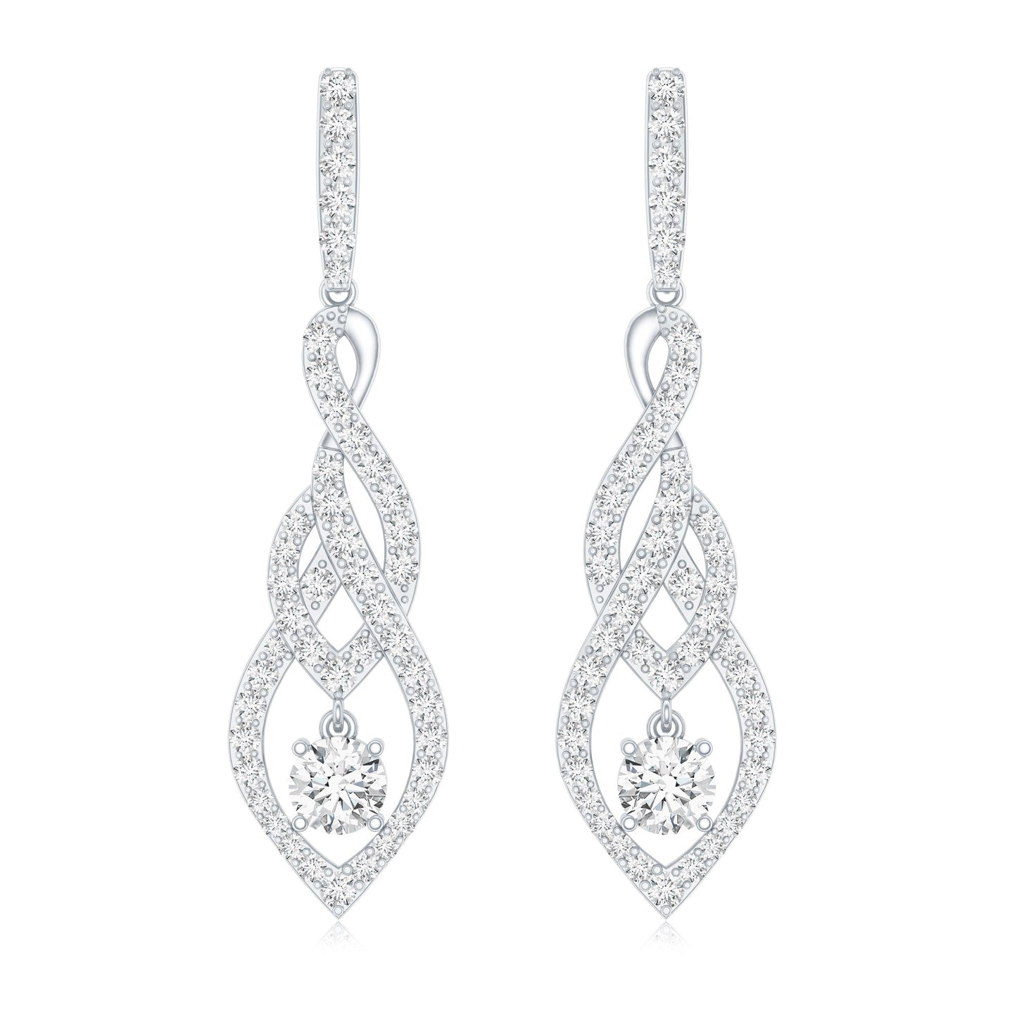 Lab Grown Diamond Long Statement Earrings