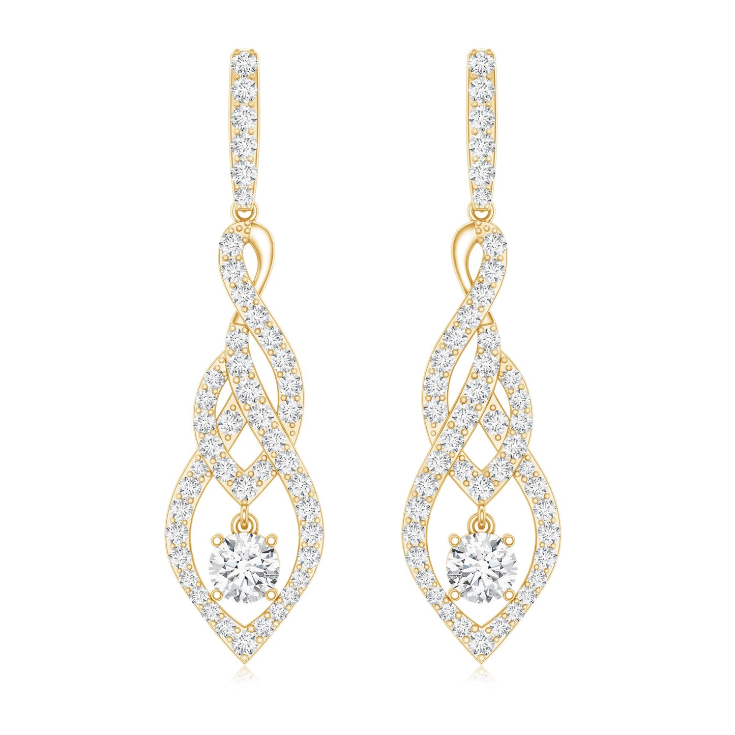 Lab Grown Diamond Long Statement Earrings