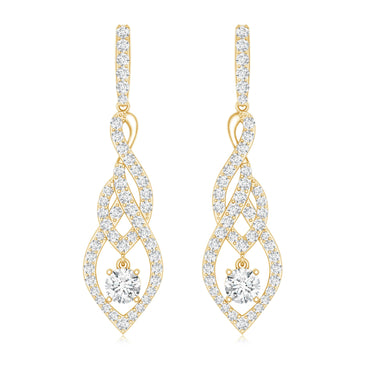 Lab Grown Diamond Long Statement Earrings