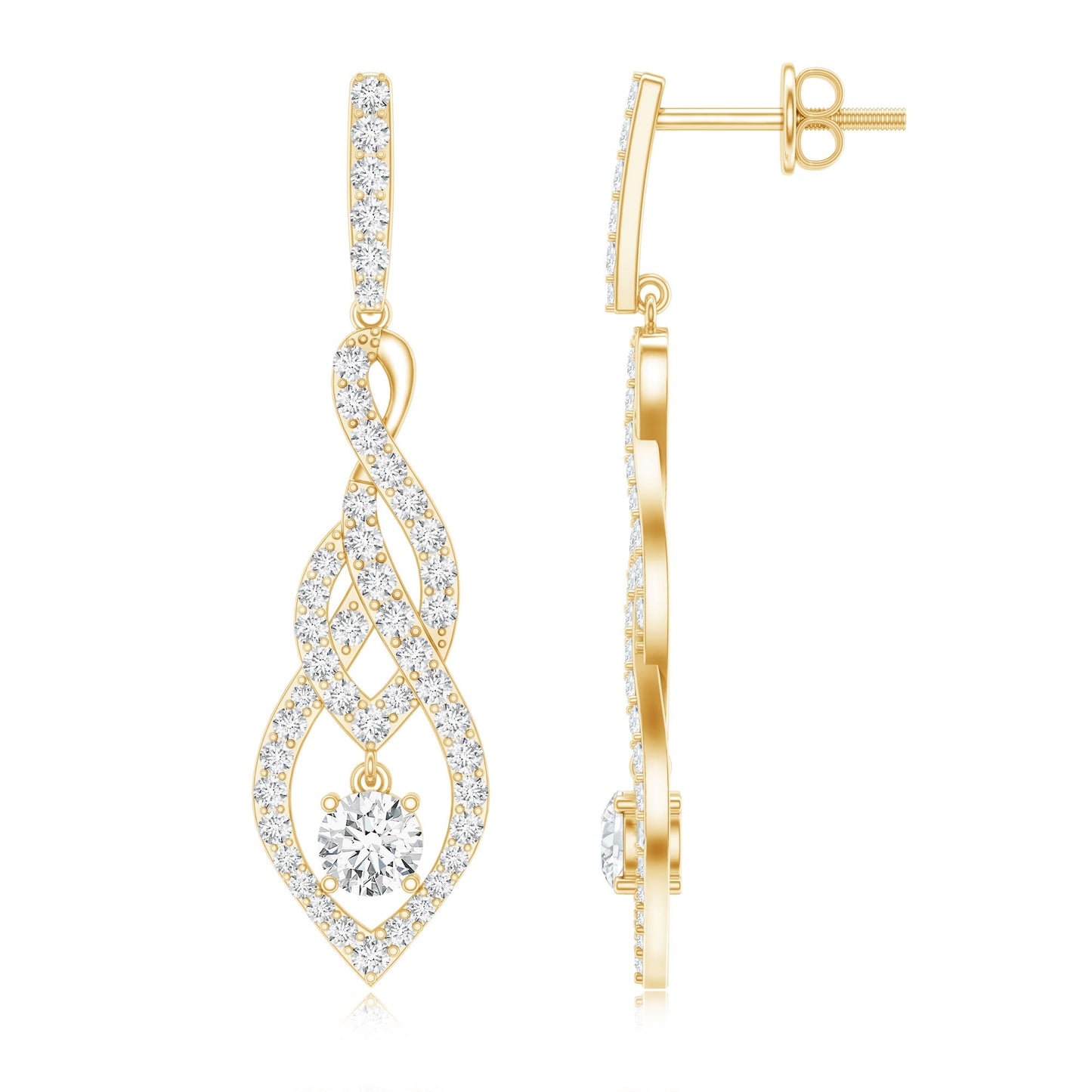 Lab Grown Diamond Long Statement Earrings