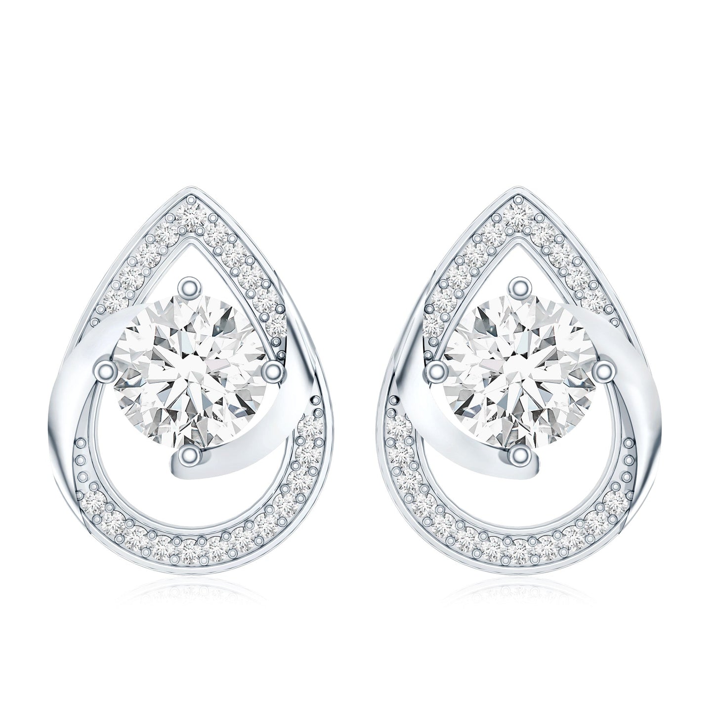 Certified 1.9 Carat Lab Grown Diamond Teardrop Stud Earrings