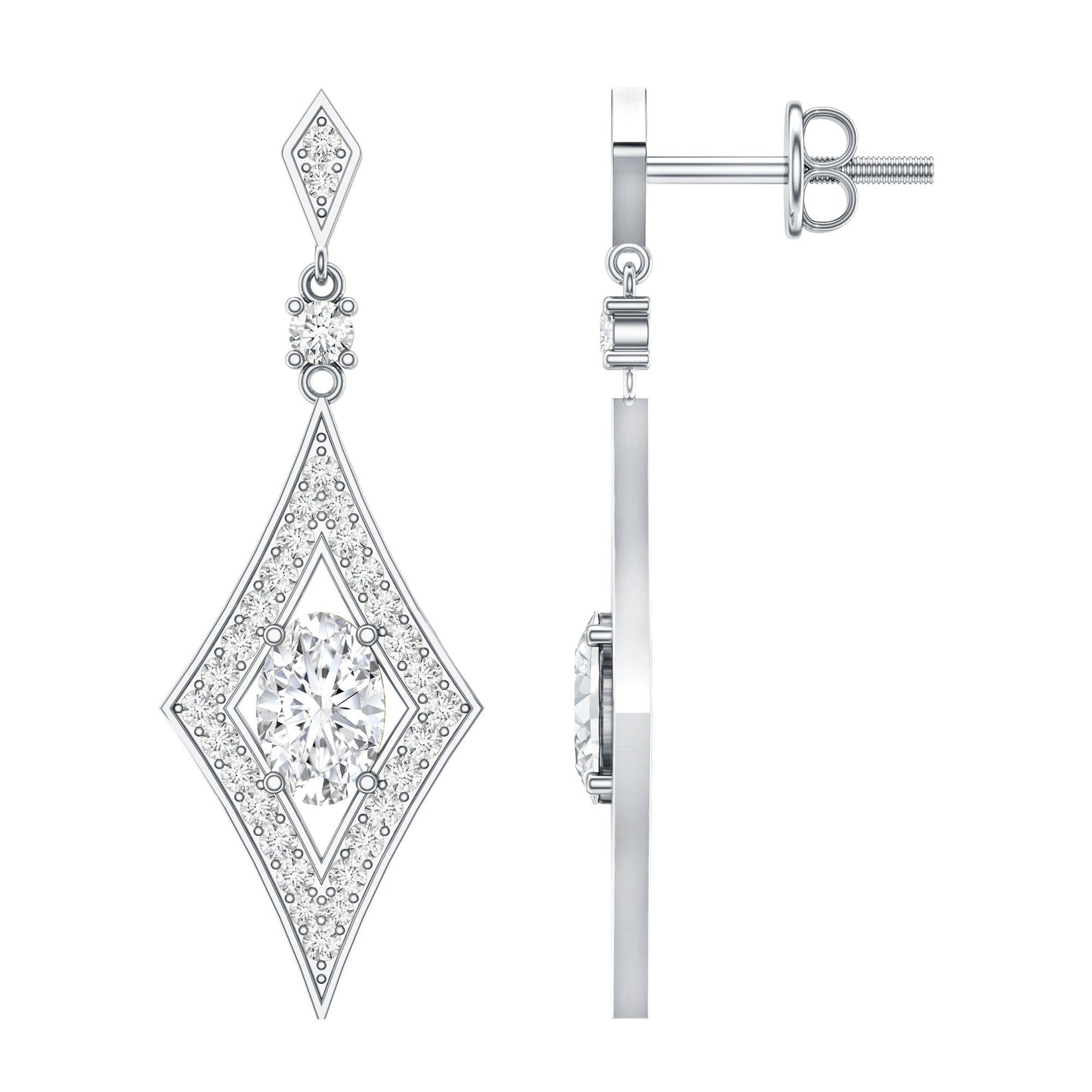 Certified Lab Grown Diamond Dangle Long Earrings