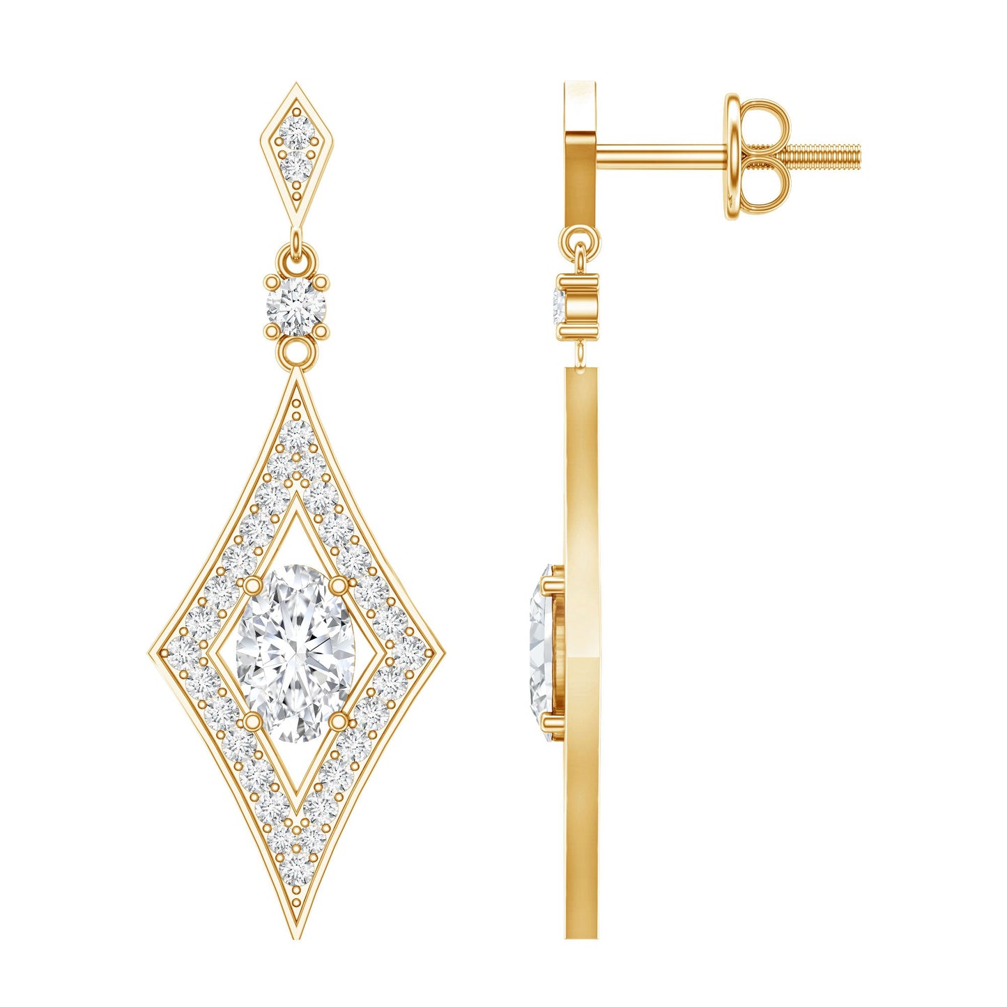 Certified Lab Grown Diamond Dangle Long Earrings