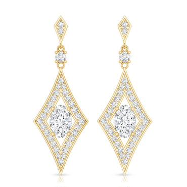 Certified Lab Grown Diamond Dangle Long Earrings