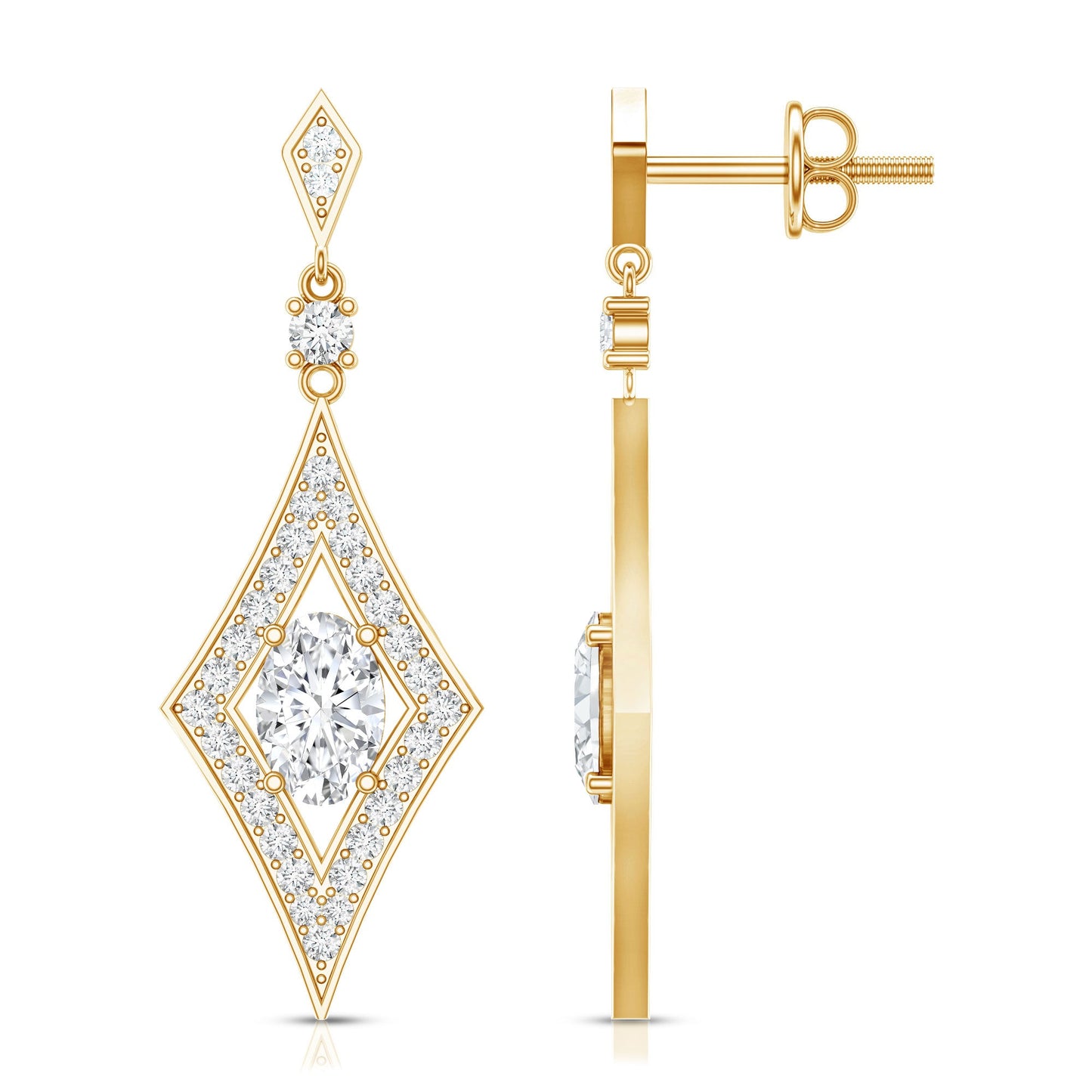 Certified Lab Grown Diamond Dangle Long Earrings