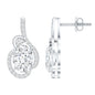 Certified 2.5 Carat Oval Lab Grown Diamond Designer Stud Earrings