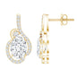 Certified 2.5 Carat Oval Lab Grown Diamond Designer Stud Earrings