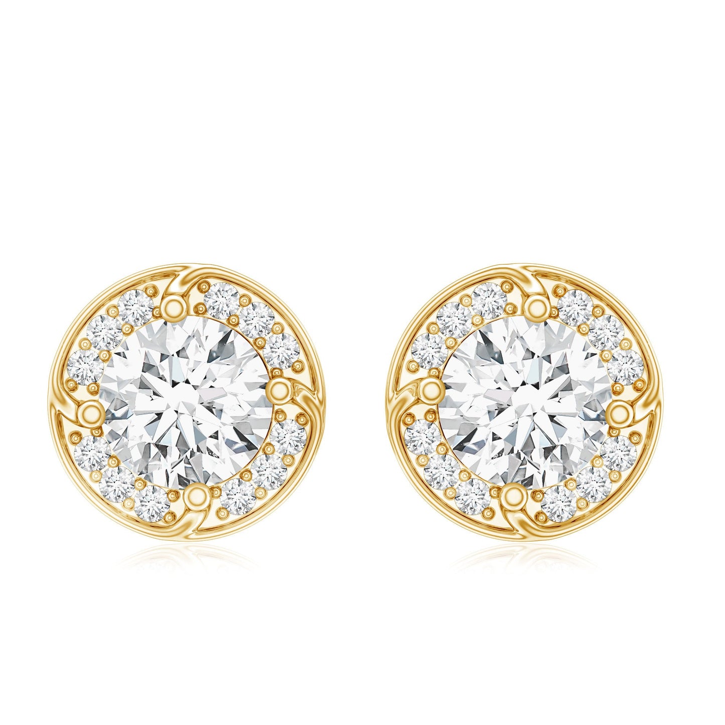2.5 Carat Lab Grown Diamond Halo Stud Earrings