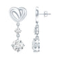 Certified Lab Grown Diamond Heart Dangle Drop Earrings