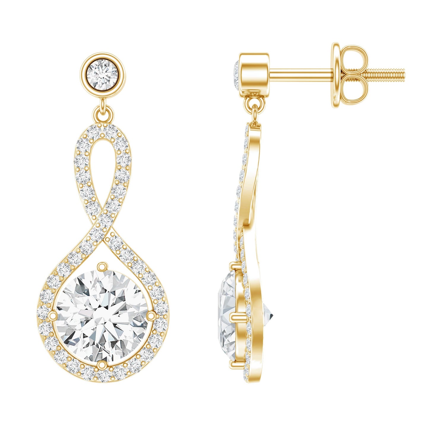 1.9 Carat Lab Grown Diamond Infinity Dangle Earrings For Women