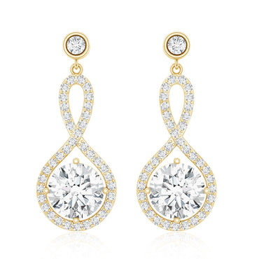 1.9 Carat Lab Grown Diamond Infinity Dangle Earrings For Women