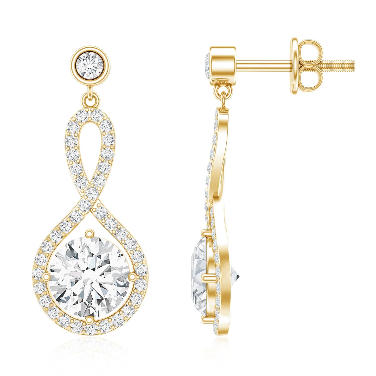 1.9 Carat Lab Grown Diamond Infinity Dangle Earrings For Women