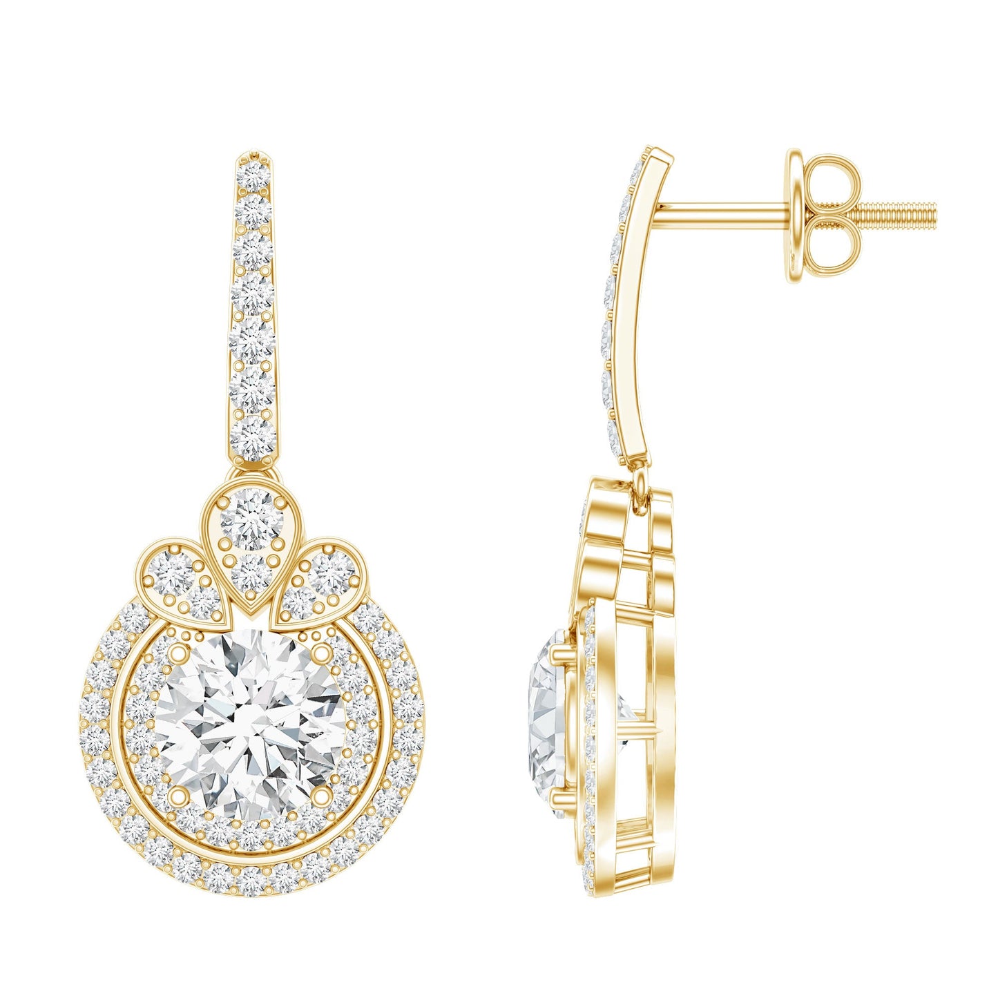 Certified Lab Grown Diamond Bridal Wedding Drop Earrings