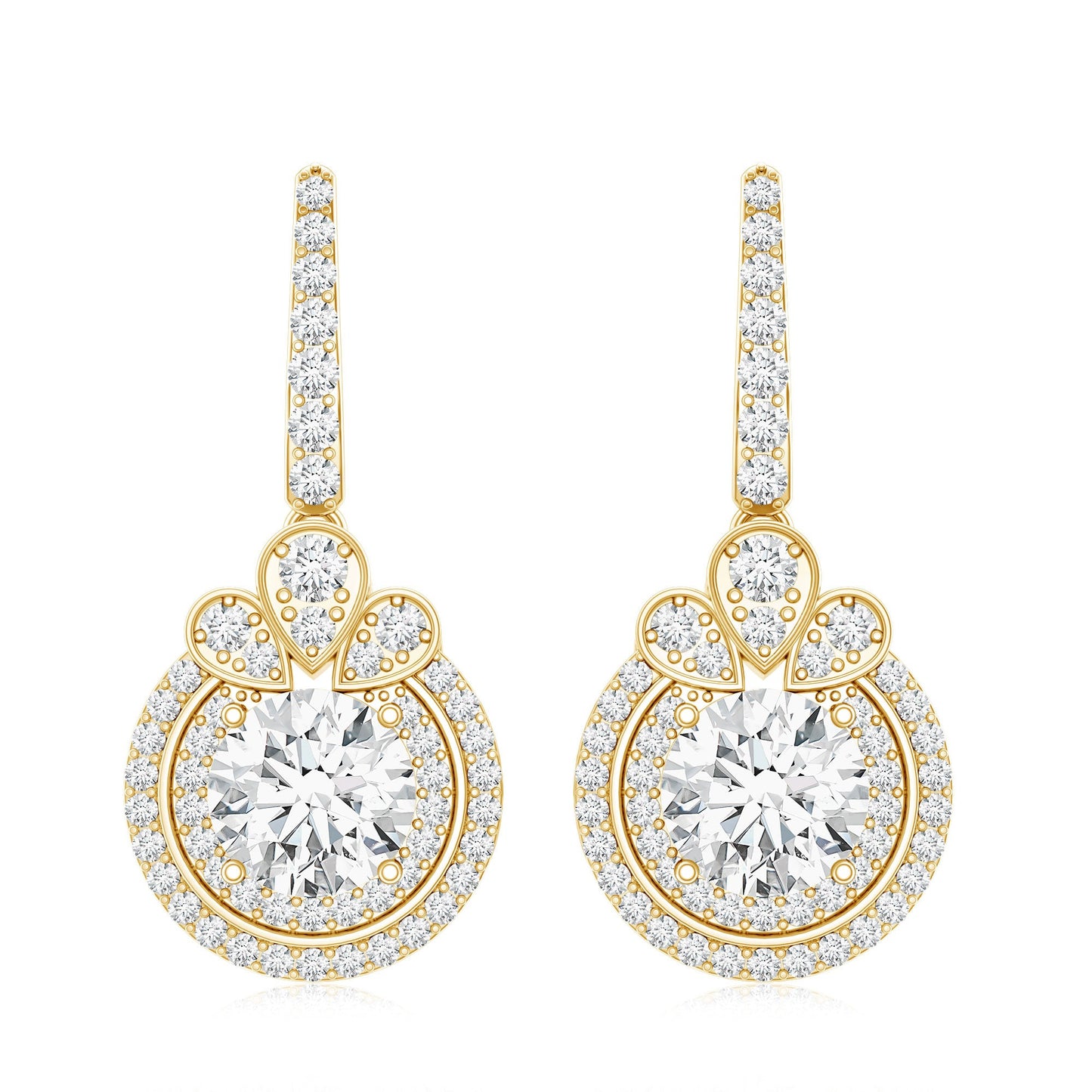 Certified Lab Grown Diamond Bridal Wedding Drop Earrings