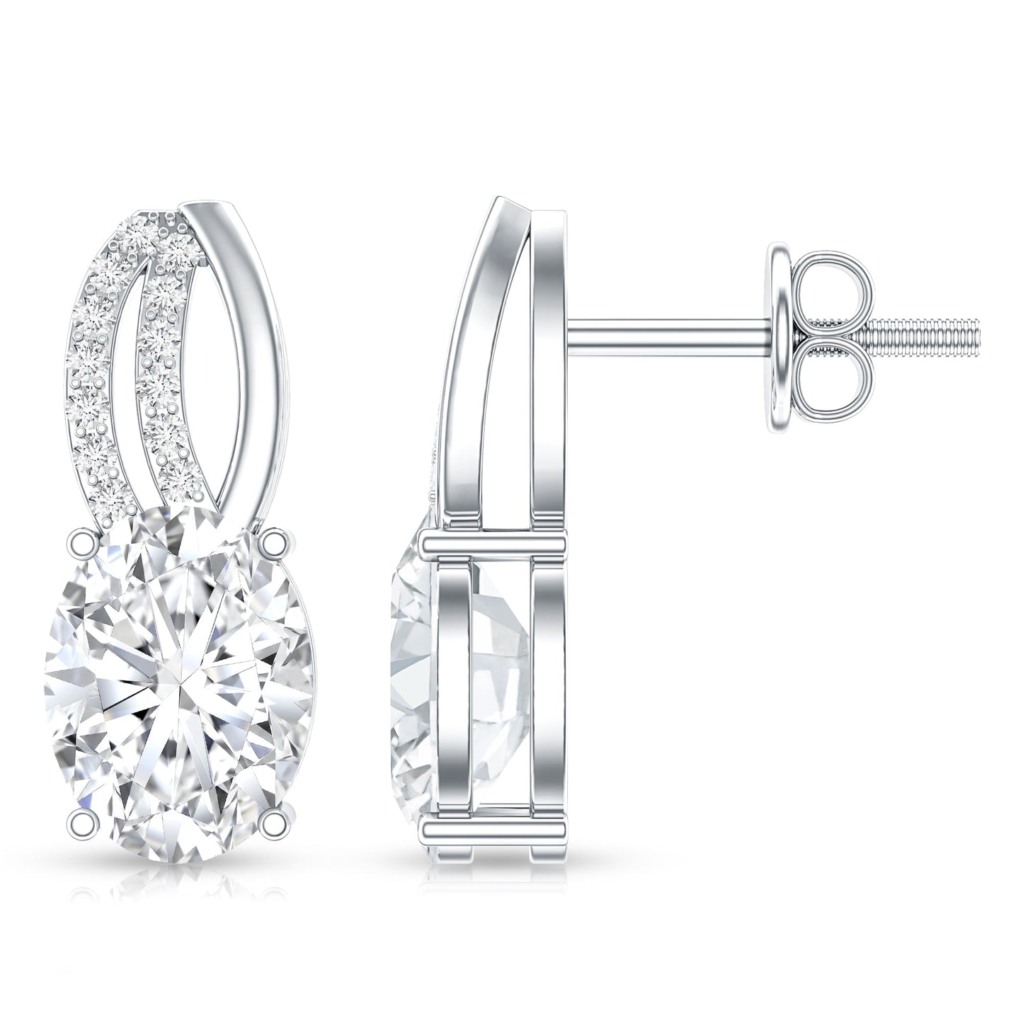 2.5 Carat Oval Lab Grown Diamond Designer Studs For Women