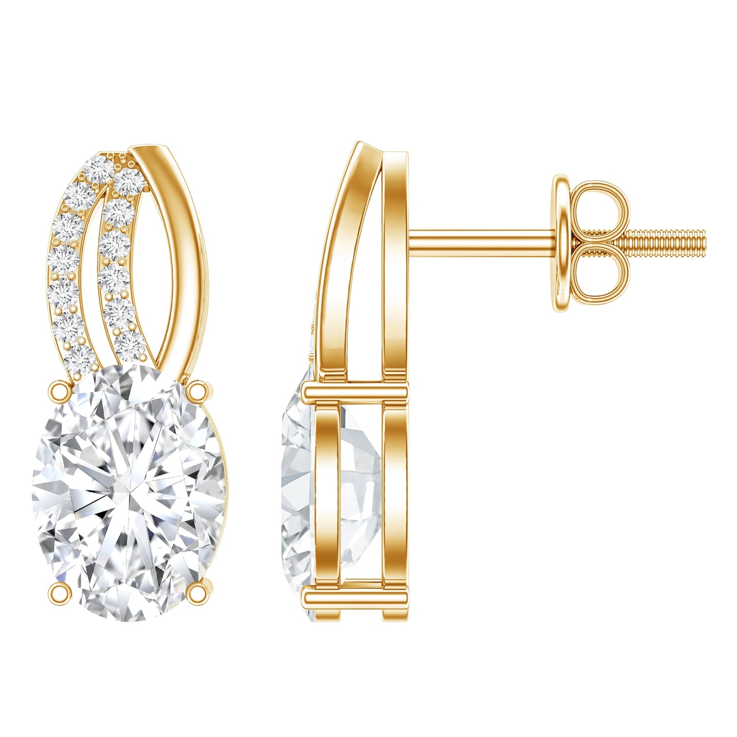 2.5 Carat Oval Lab Grown Diamond Designer Studs For Women