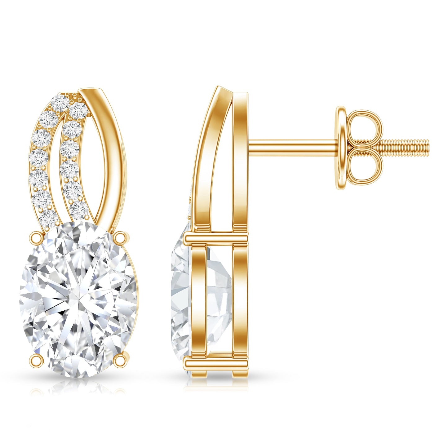 2.5 Carat Oval Lab Grown Diamond Designer Studs For Women