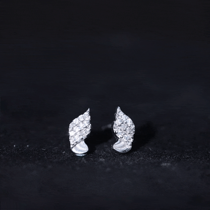 Certified Lab Grown Diamond Leaf Stud Earrings With Screw Back