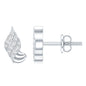 Certified Lab Grown Diamond Leaf Stud Earrings With Screw Back