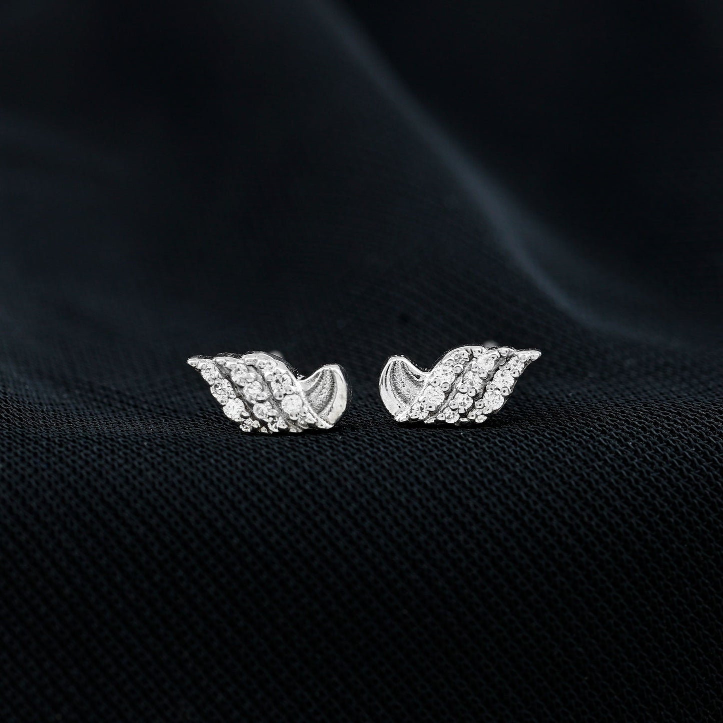 Certified Lab Grown Diamond Leaf Stud Earrings With Screw Back