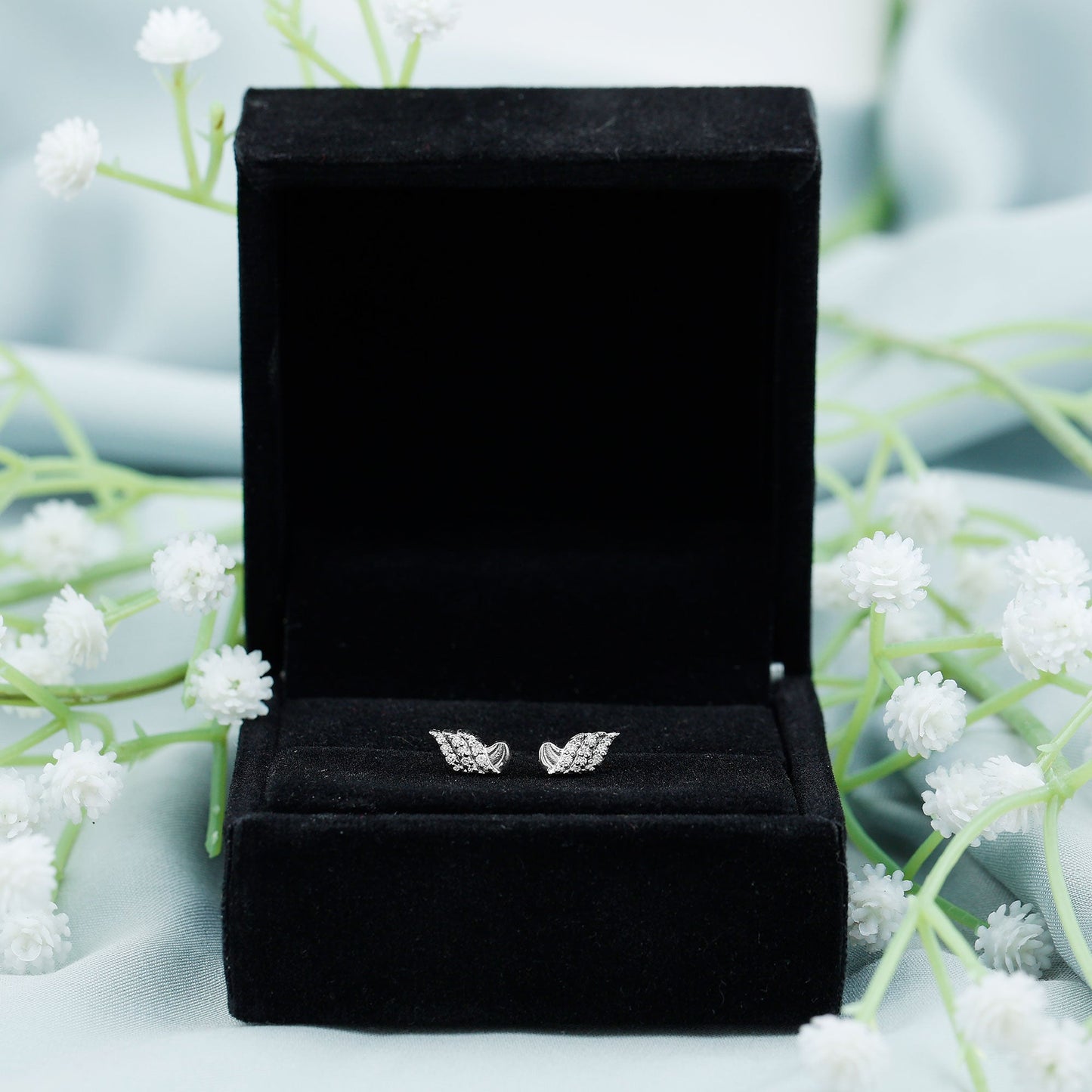 Certified Lab Grown Diamond Leaf Stud Earrings With Screw Back