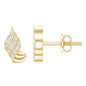 Certified Lab Grown Diamond Leaf Stud Earrings With Screw Back