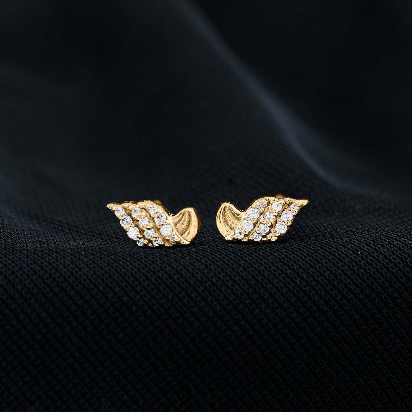 Certified Lab Grown Diamond Leaf Stud Earrings With Screw Back